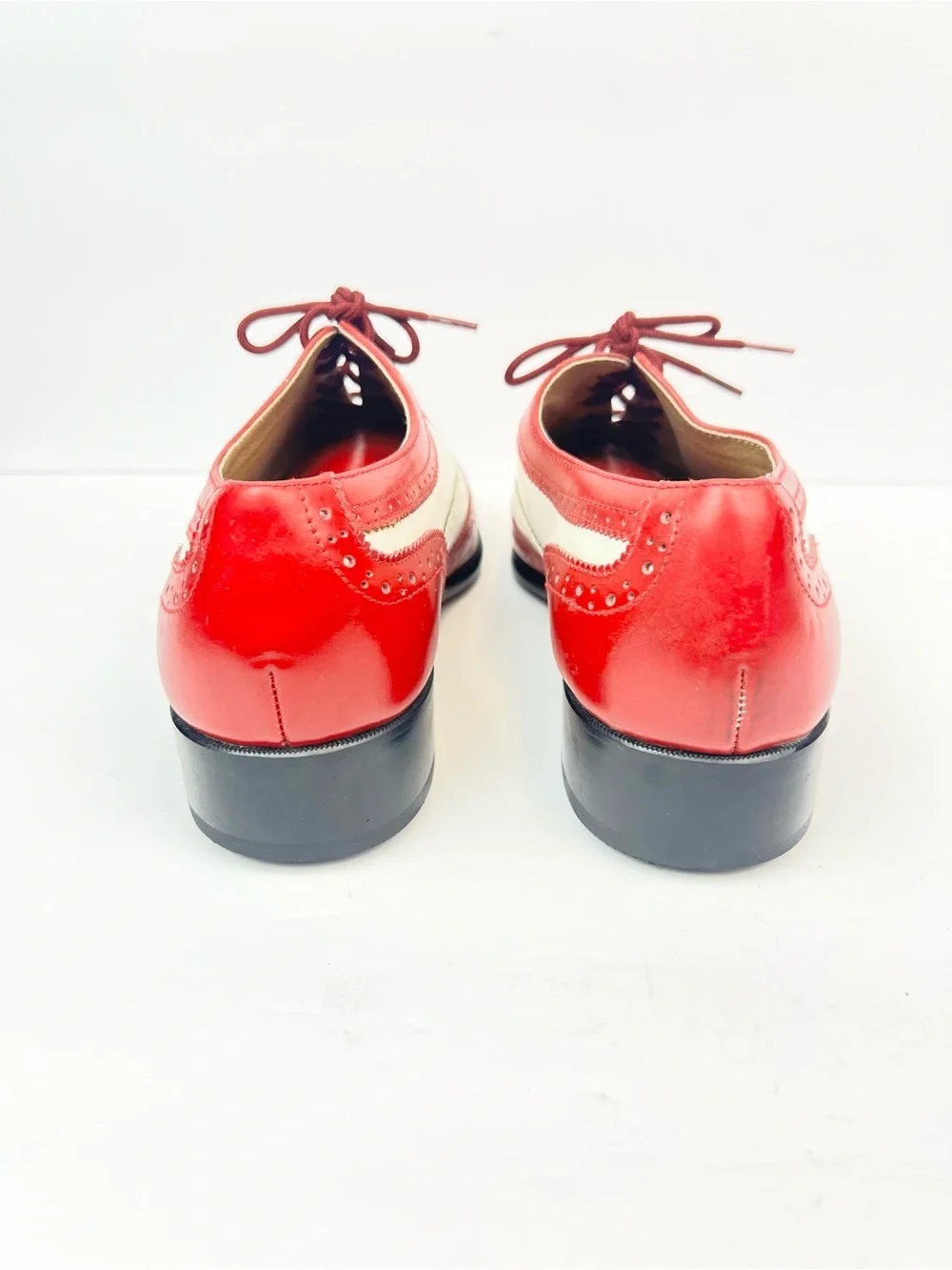 Donato Marrone Wing Tip Classic Red & White Leather Men's Size 7.5 EEE
